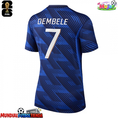 Camiseta Francia Ousmane Dembele #7 Primera Equipación Replica Mundial 2026 para mujer mangas cortas